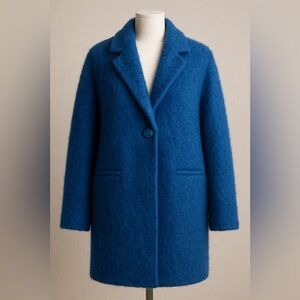 "Made In Italy" Lightweight Bright Royal Blue Wool Blend Coat L/XL